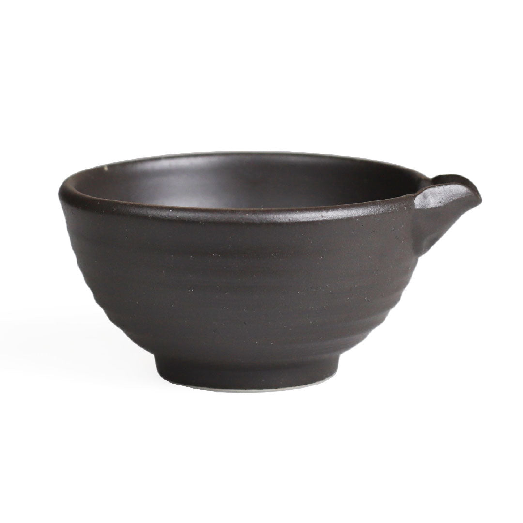 Bizen Brown Katakuchi Matcha Tea Latte Bowl with Spout 7 fl oz
