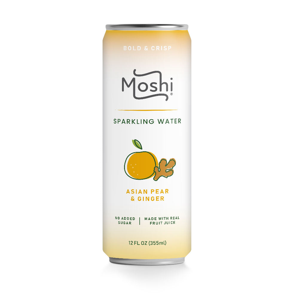Moshi Sparkling Water Asian Pear & Ginger Miso 12 fl oz (355ml) x