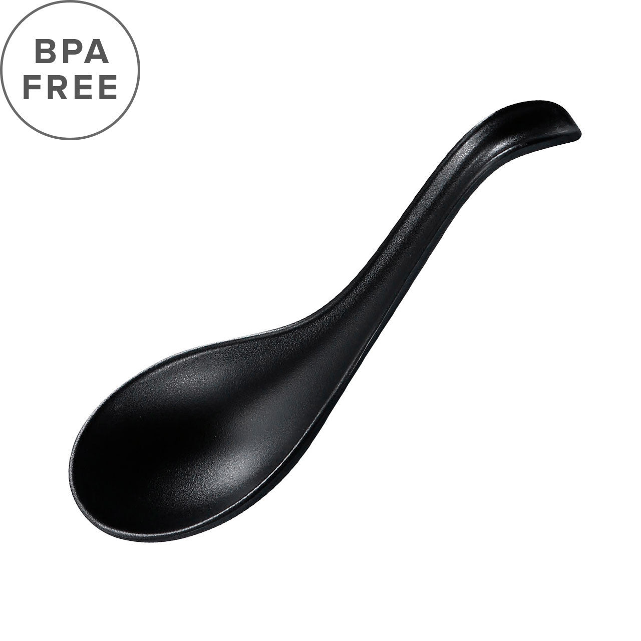 食器 Ren / Eng available Melamine Black Matte Renge Ramen Spoon 6.25